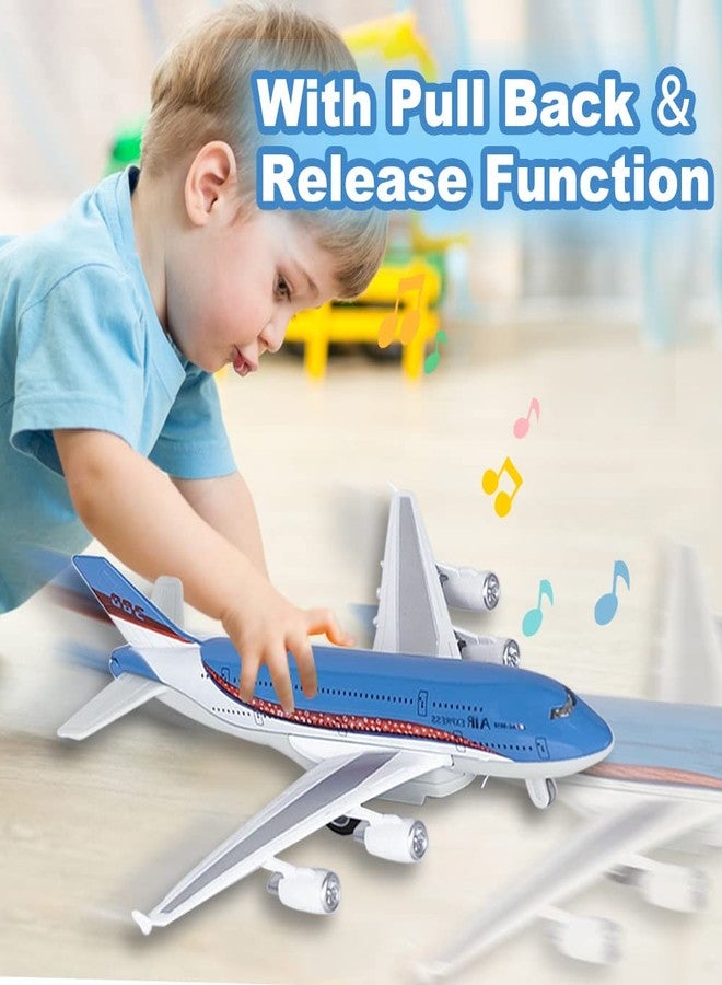 Crelloci Airplane Toys, Bump and Go Action, Pull Back Die Cast Model Plane with Lights & Sounds, 3D Anatomy View, Aircraft Vehicles Gift for Kids Toddler Boys Ages 3+(Blue) - Image 5
